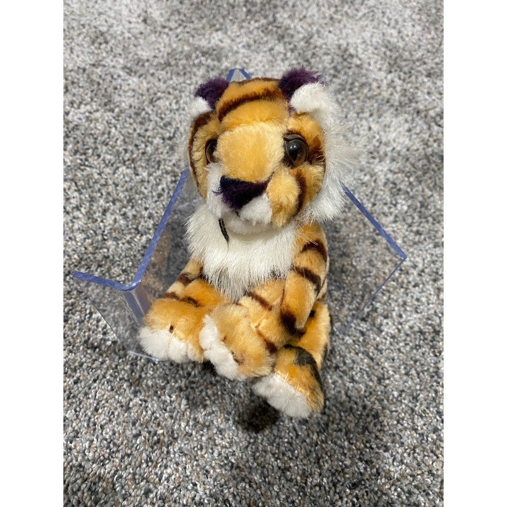 Play By Play Tiger Plush Stuffed Animal Orange Black Stripes Purple Ears Nose